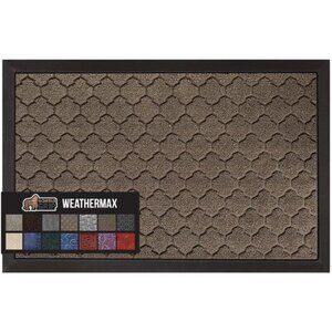 100% Waterproof All-Season WeatherMax Doormat, Durable Natural Rubber